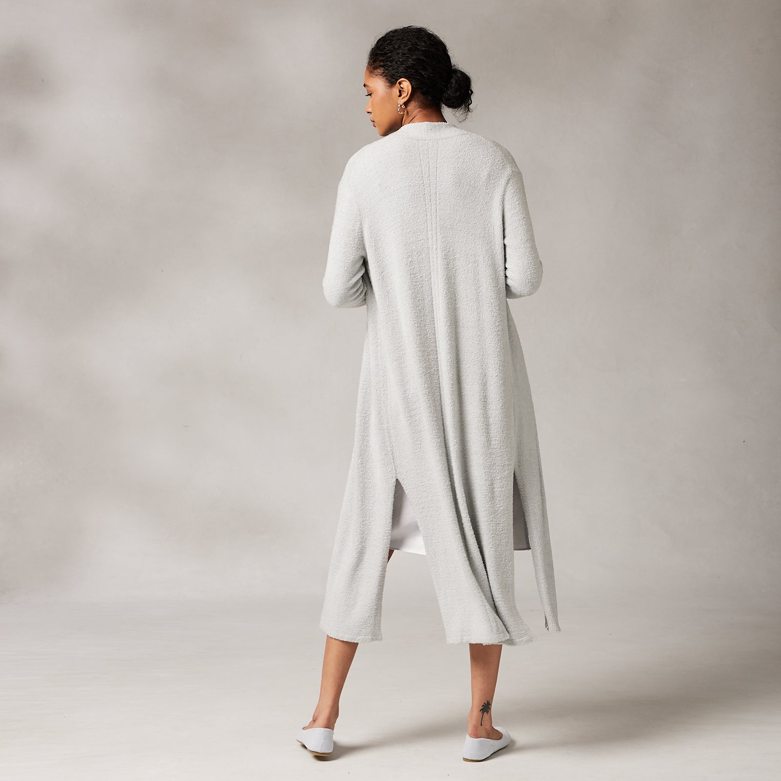 kashwere LONGLINE CARDIGAN ライトグレー