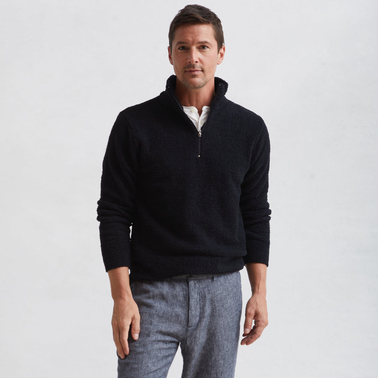 Half zip black jacket online