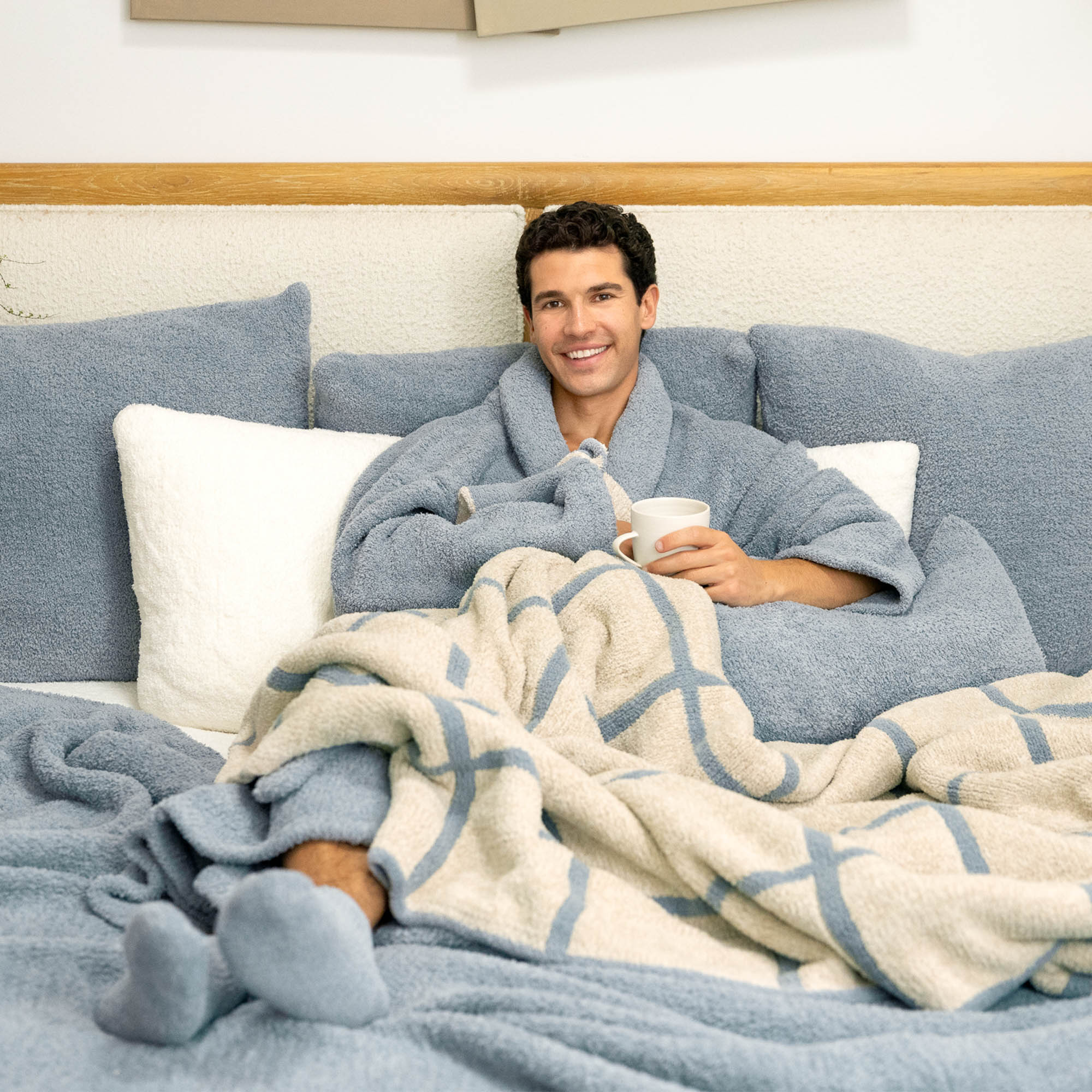 kashwere ブランケットChenilla Cloud™ Throws - Window Pane - Heathered - Chenilla Cloud™