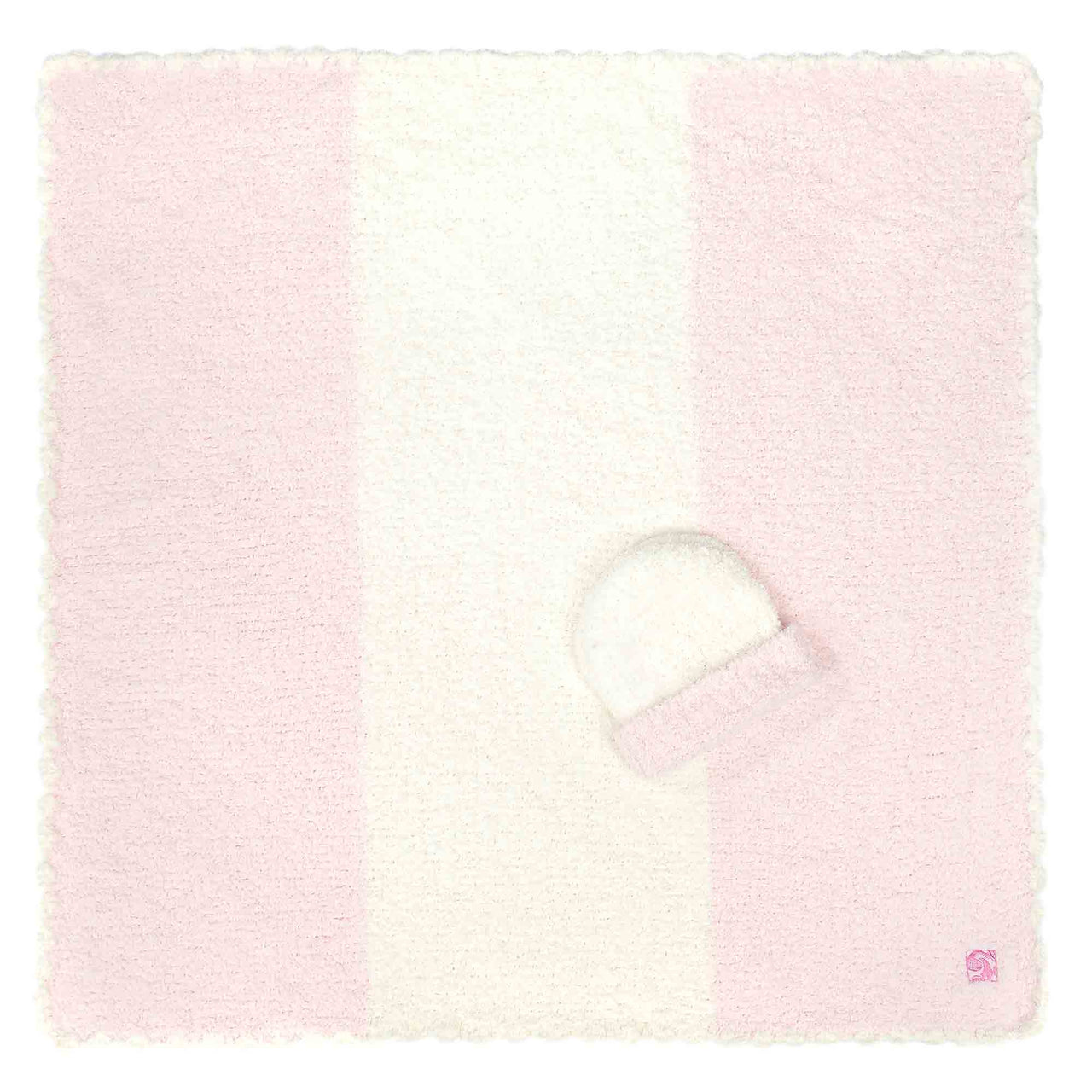 Baby Blankets with Cap Center Stripe Pattern Kashwere